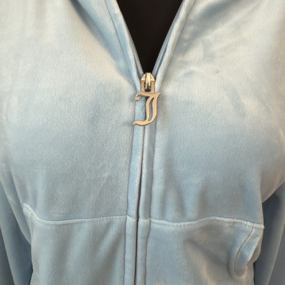 NWT Juicy Couture Velour Track Suit Pants Hooded Jacket Bling Sz Large New $199 - Picture 14 of 16